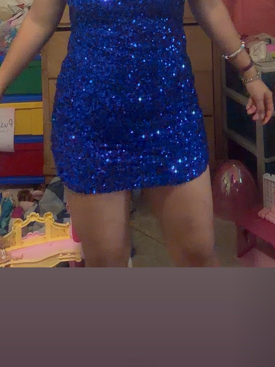 Dresses & Skirts - Blue Sequin Mini Skirt - Sparkling Party Skirt